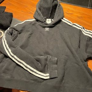 Adidas cropped black hoodie